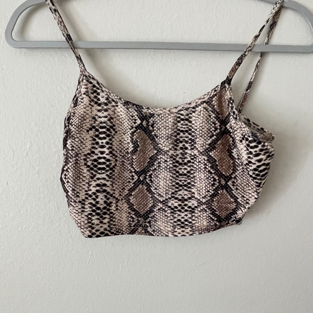 Two Piece Snakeskin Biker-short Set